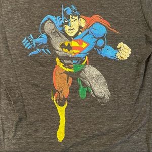 Vintage “Justice League” hero mash-up graphic-tee
